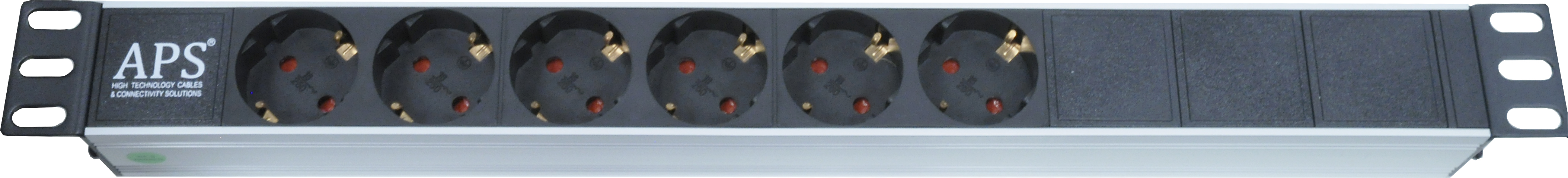 19" pistorasiapaneeli 6*SCHUKO 3X1.5